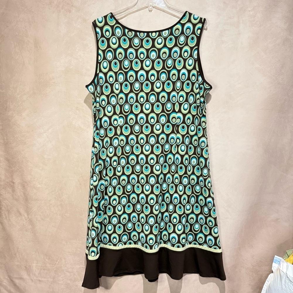 Studio I Brown Floral Fit & Flare Dress 18W Blue Sage - Picture 5 of 10